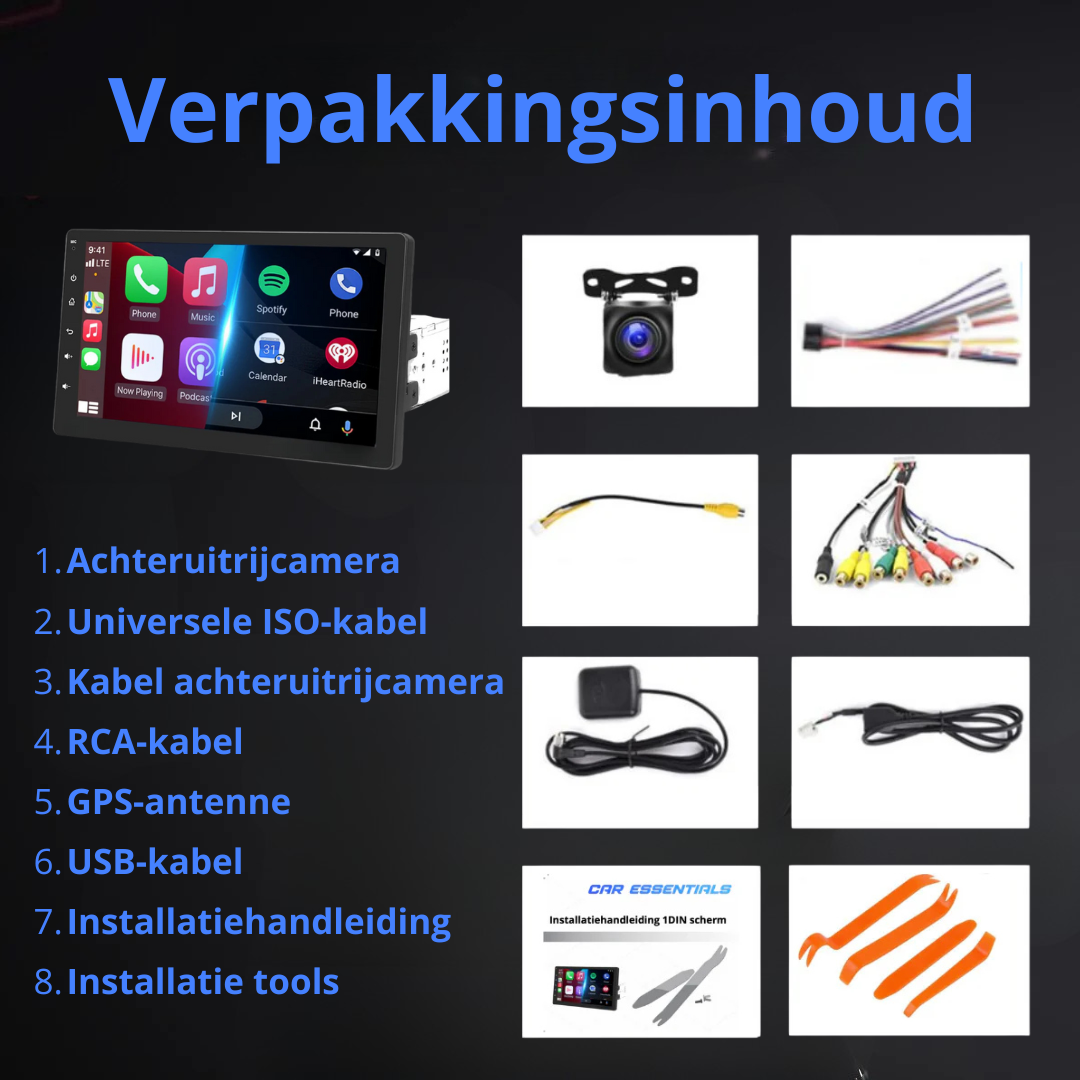1 DIN Autoradio 7 Zoll – Apple CarPlay & Android Auto | Bluetooth & Navigation