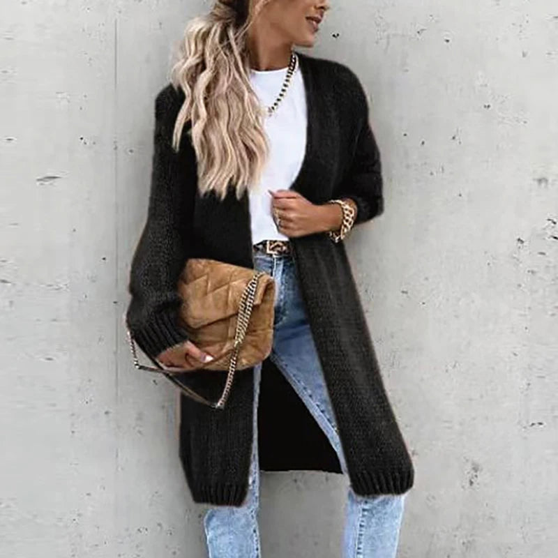 Elegante Kasjmier Damesvest – Middenlang & Warm voor Herfst/Winter