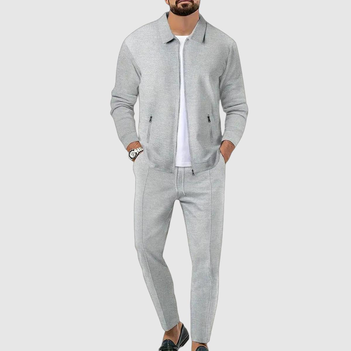 Herren Trainingsanzug – Stilvolle Jacke mit Reißverschluss und Jogginghose, Leichtes Sportset