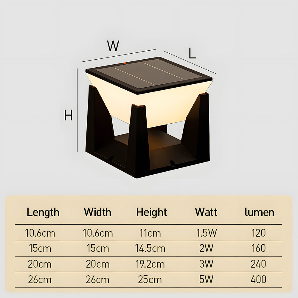 Simple Solar Power Black Outdoor LED Wall/Floor Lights