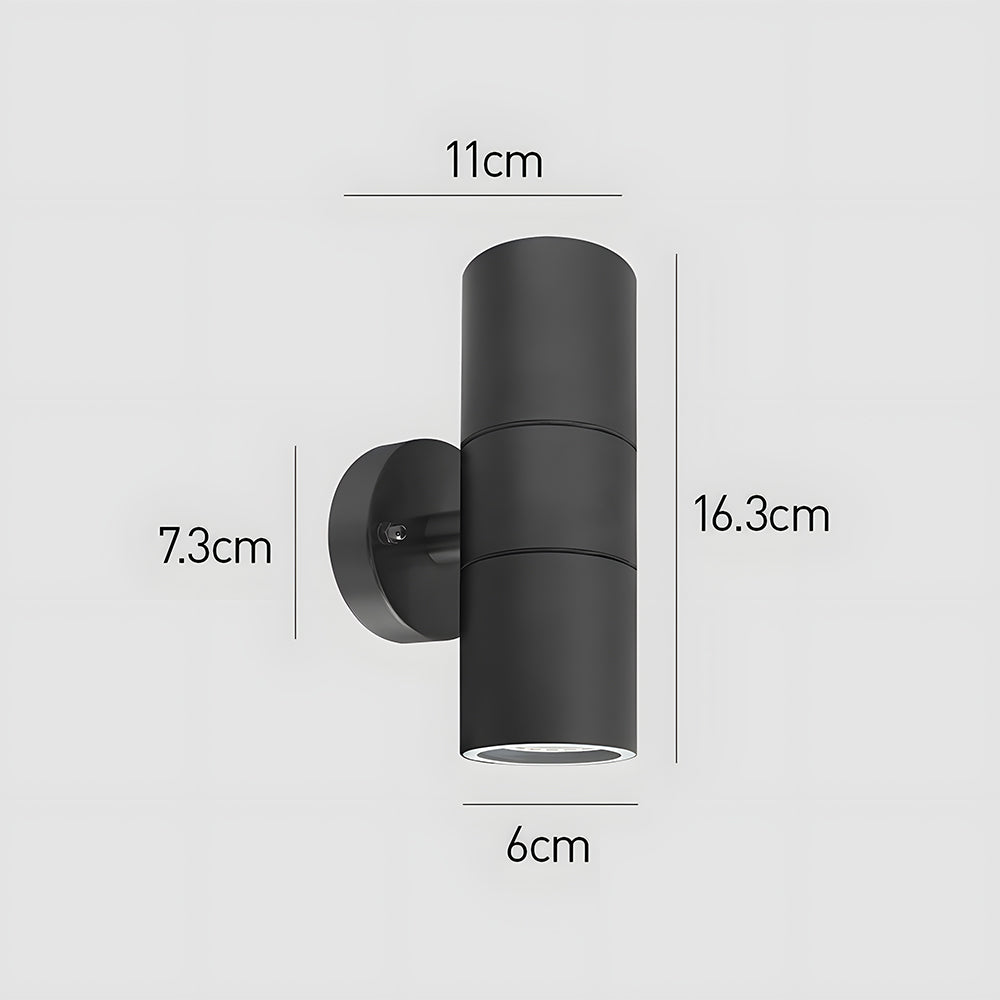 Black Double Up Down Outdoor Wall Light IP65