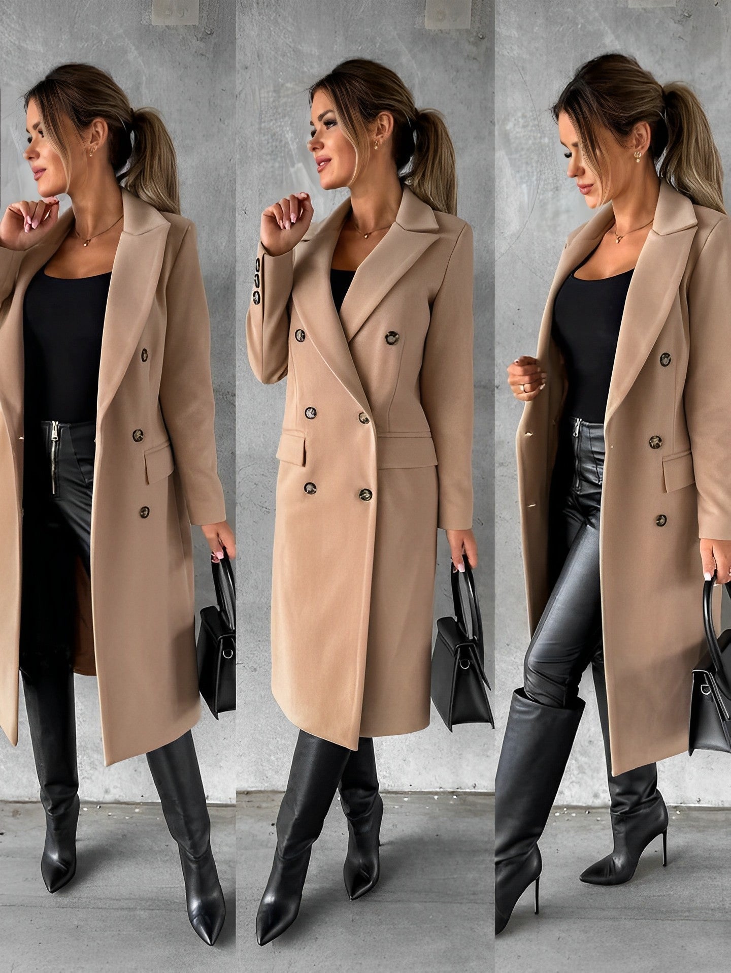 Damen Doppelreihiger Mantel - Klassische Eleganz für Jeden Anlass