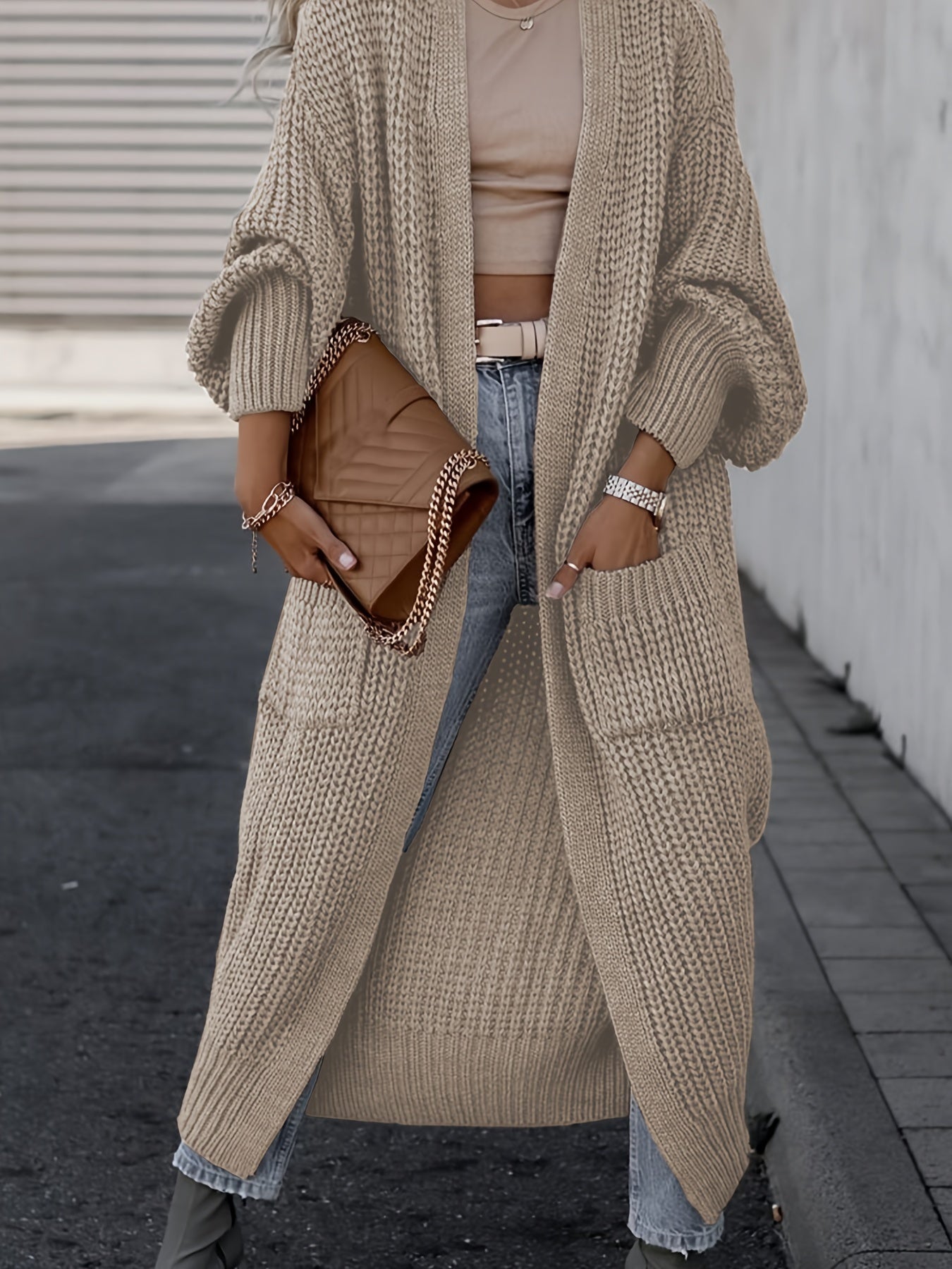 Casual Gebreid Vest met Zakken – Dames