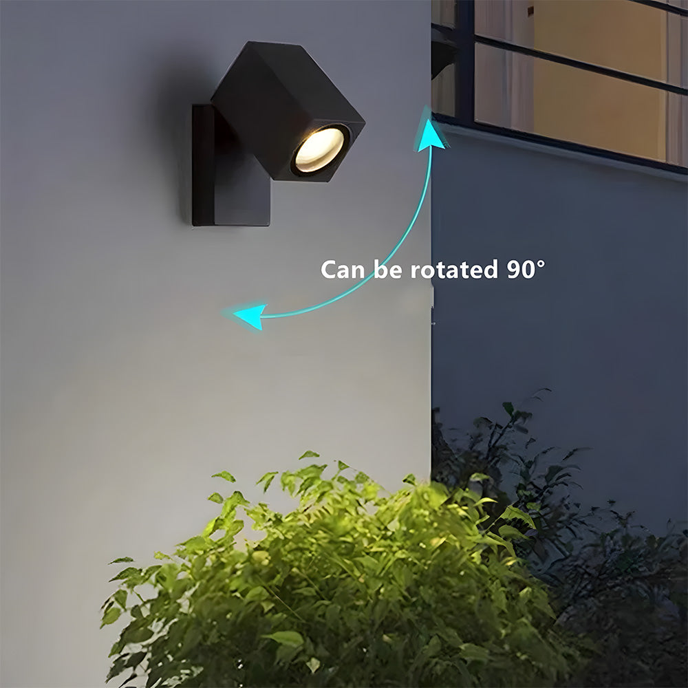 Modern Black Outdoor Rotatable Wall Lamp