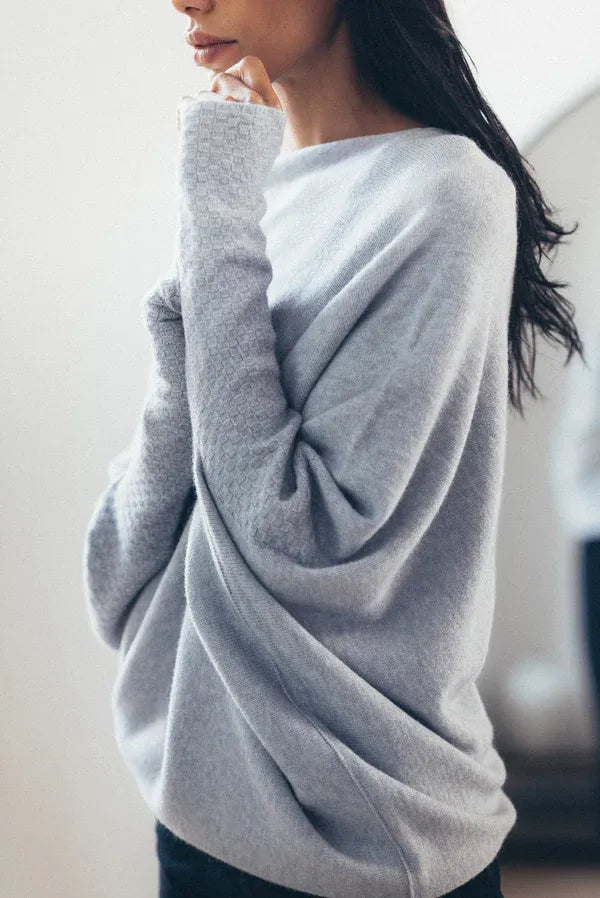Asymmetrischer Off-Shoulder Gestrickter Pullover
