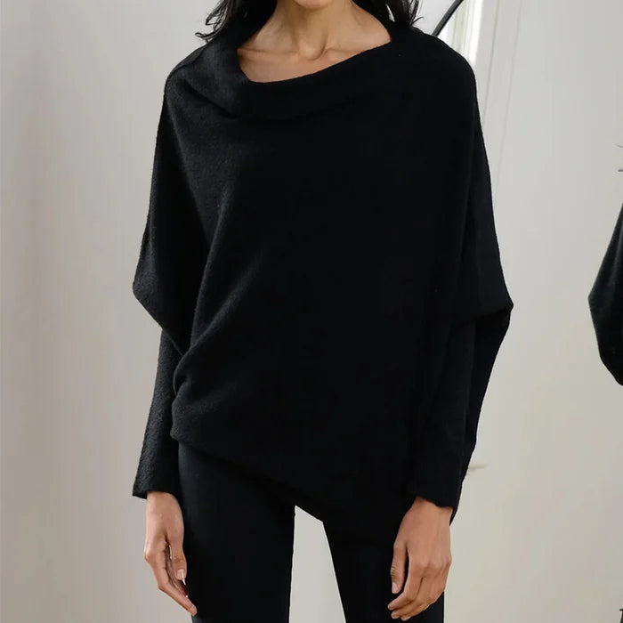 Asymmetrischer Off-Shoulder Gestrickter Pullover