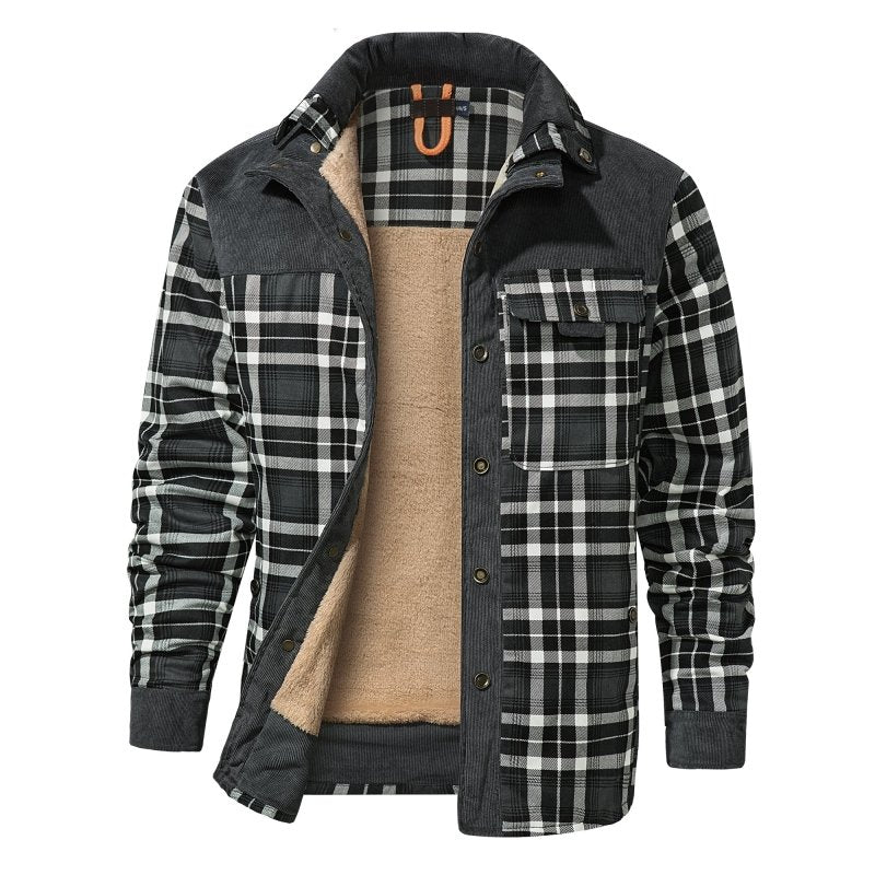 Herenjas met fleecevoering en ruitpatroon – Outdoorstijl