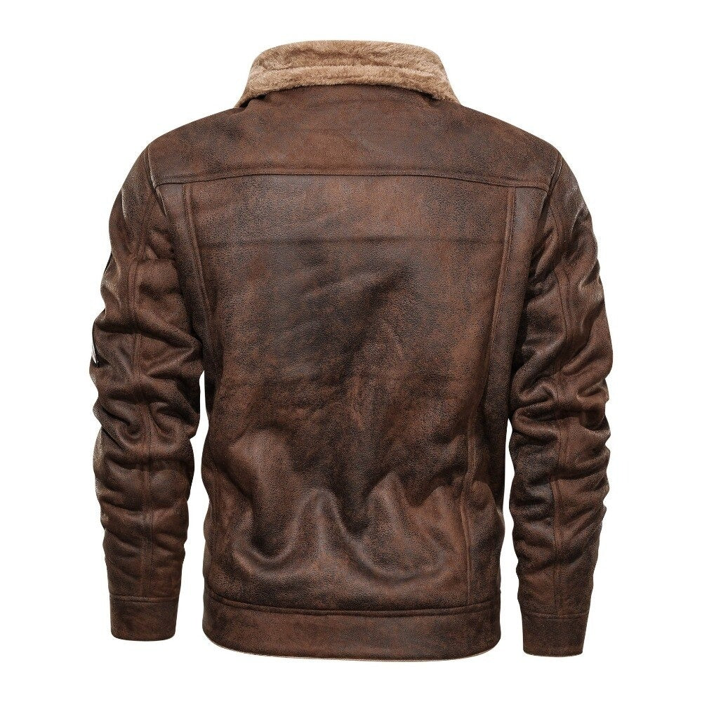 Bikerjack voor heren met zakken – Comfortabel & stijlvol leerlook jack