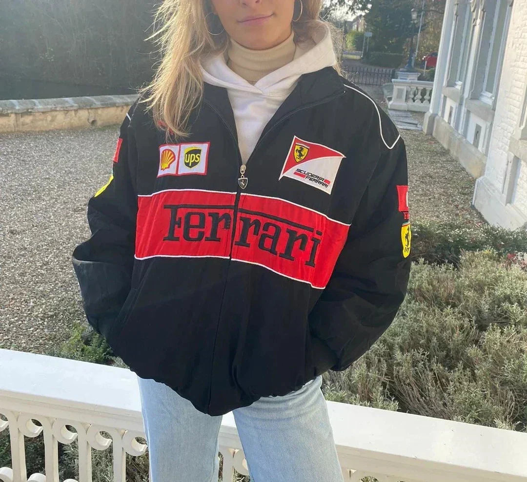 Retro Racejack voor Heren met Ferrari-Stijl Look