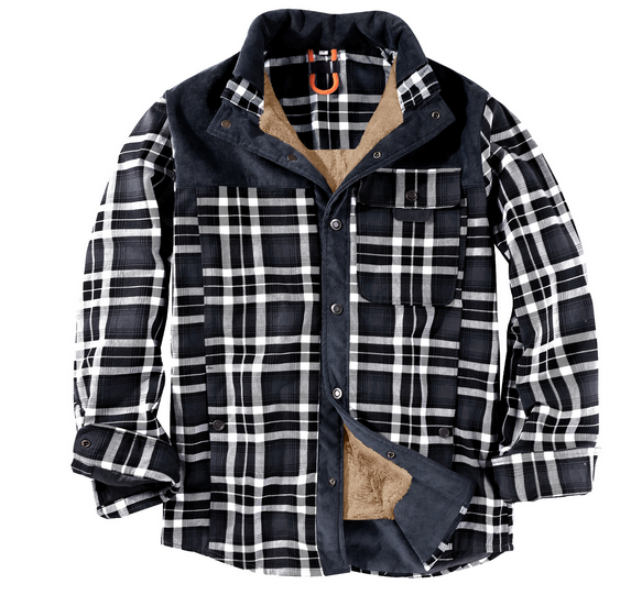 Herren Lumberjack Jacke – Warm, Wetterbeständig, Outdoor-Stil in Rot, Grün oder Blau