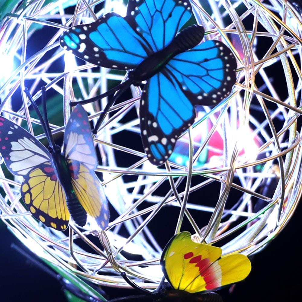 Solar Tuinlamp met Vlinders – LED Decoratie voor Buiten