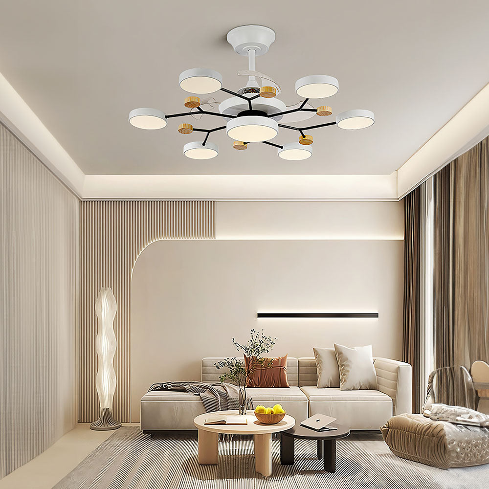 Scandinavian Led Bedroom Ceiling Fan Light