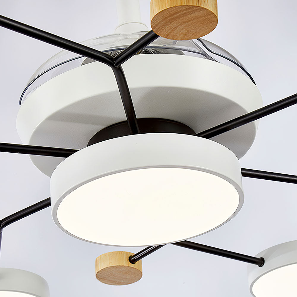 Scandinavian Led Bedroom Ceiling Fan Light