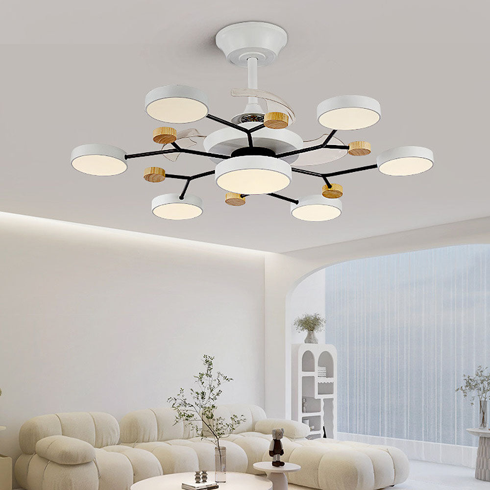 Scandinavian Led Bedroom Ceiling Fan Light