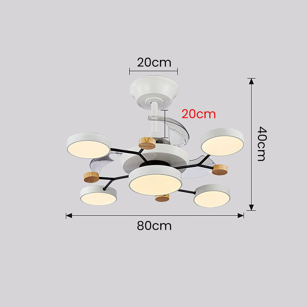 Scandinavian Led Bedroom Ceiling Fan Light