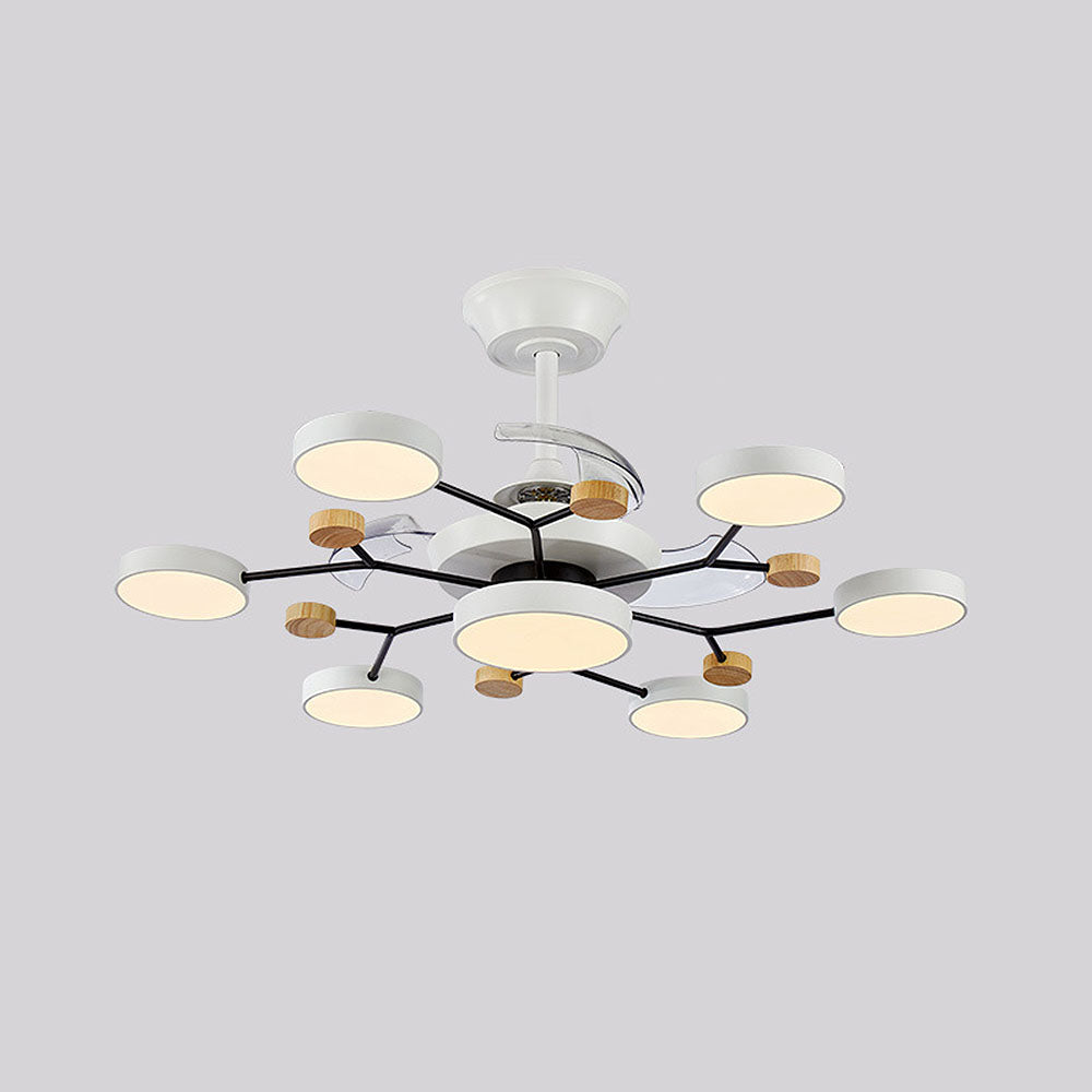 Scandinavian Led Bedroom Ceiling Fan Light