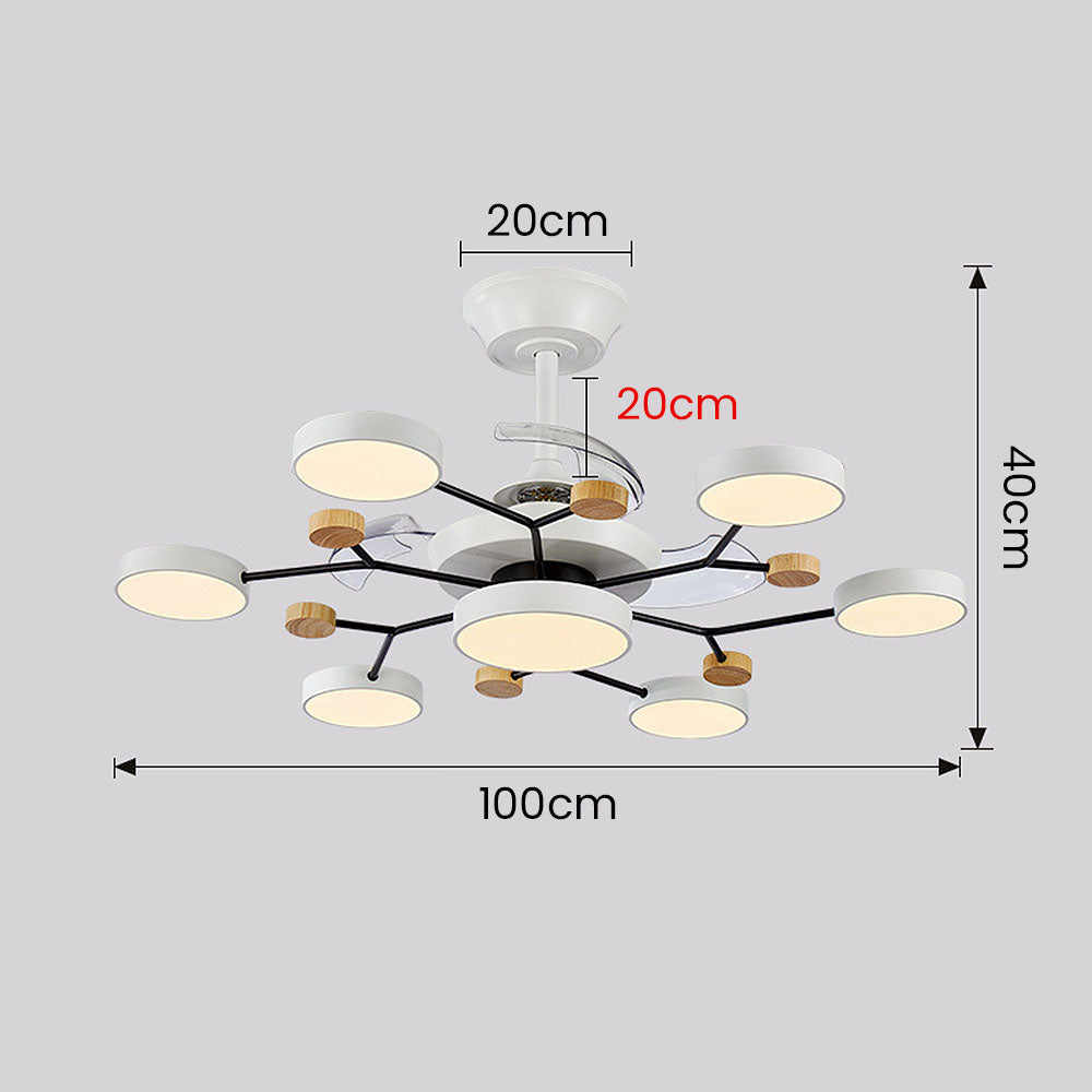 Scandinavian Led Bedroom Ceiling Fan Light