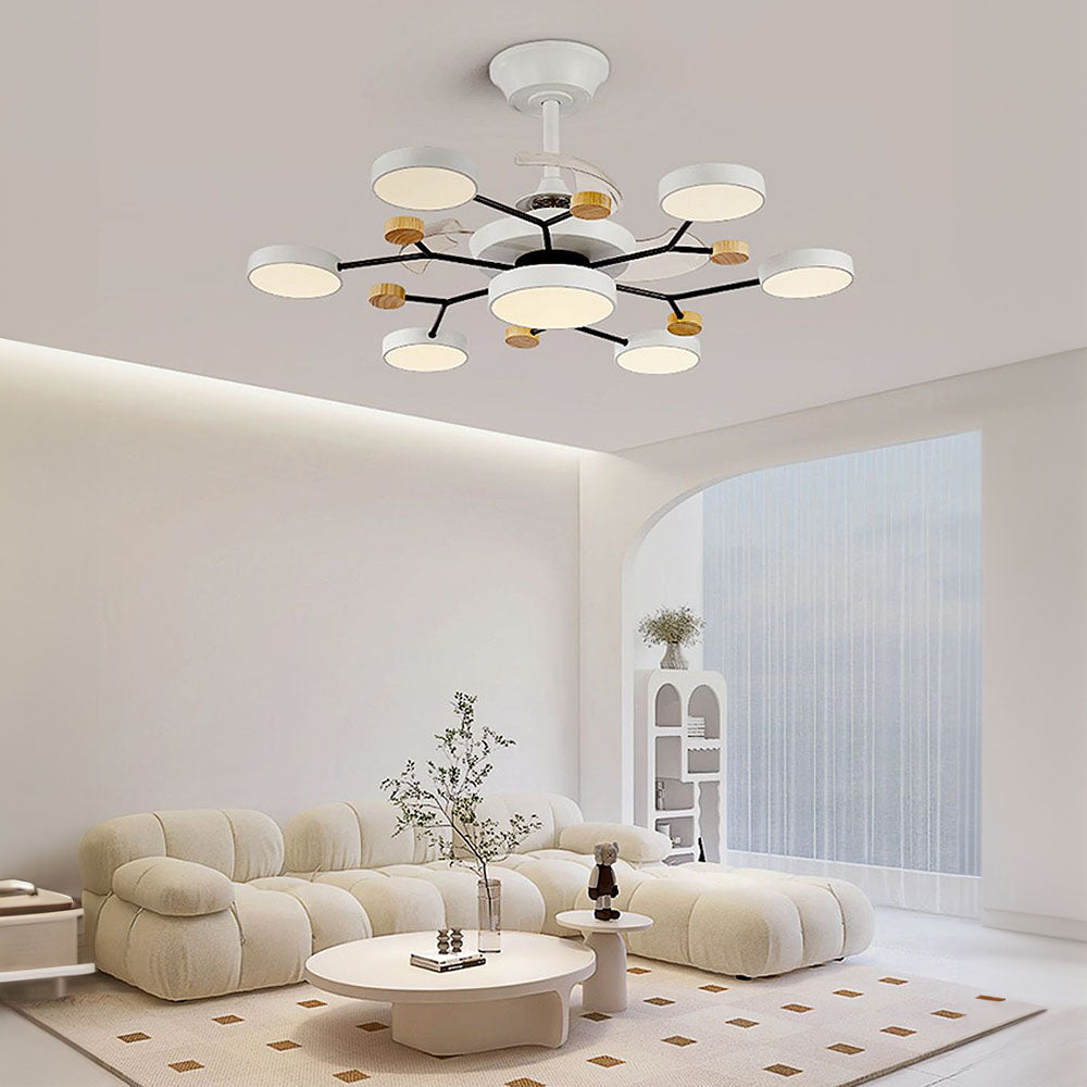 Scandinavian Led Bedroom Ceiling Fan Light