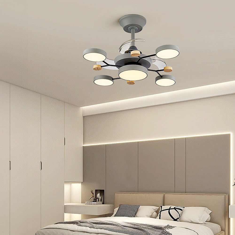 Scandinavian Led Bedroom Ceiling Fan Light