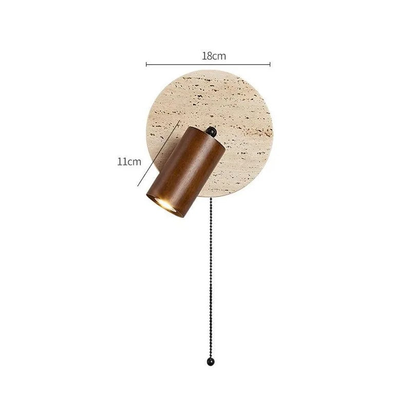 Travertin Draaibare Wandlamp voor Slaapkamer