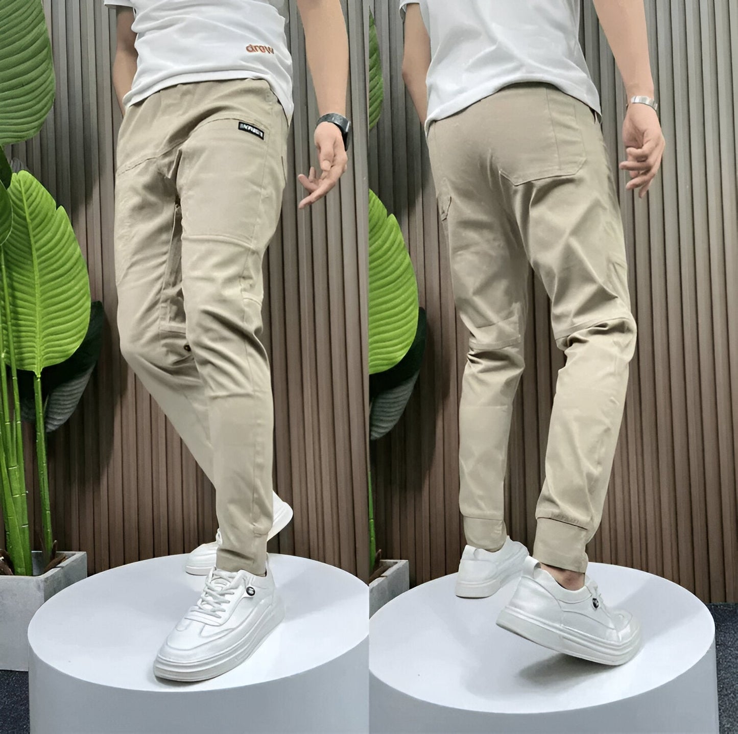 MynaMode | Zwarte Stretch Cargo Broek voor Heren – Jonas