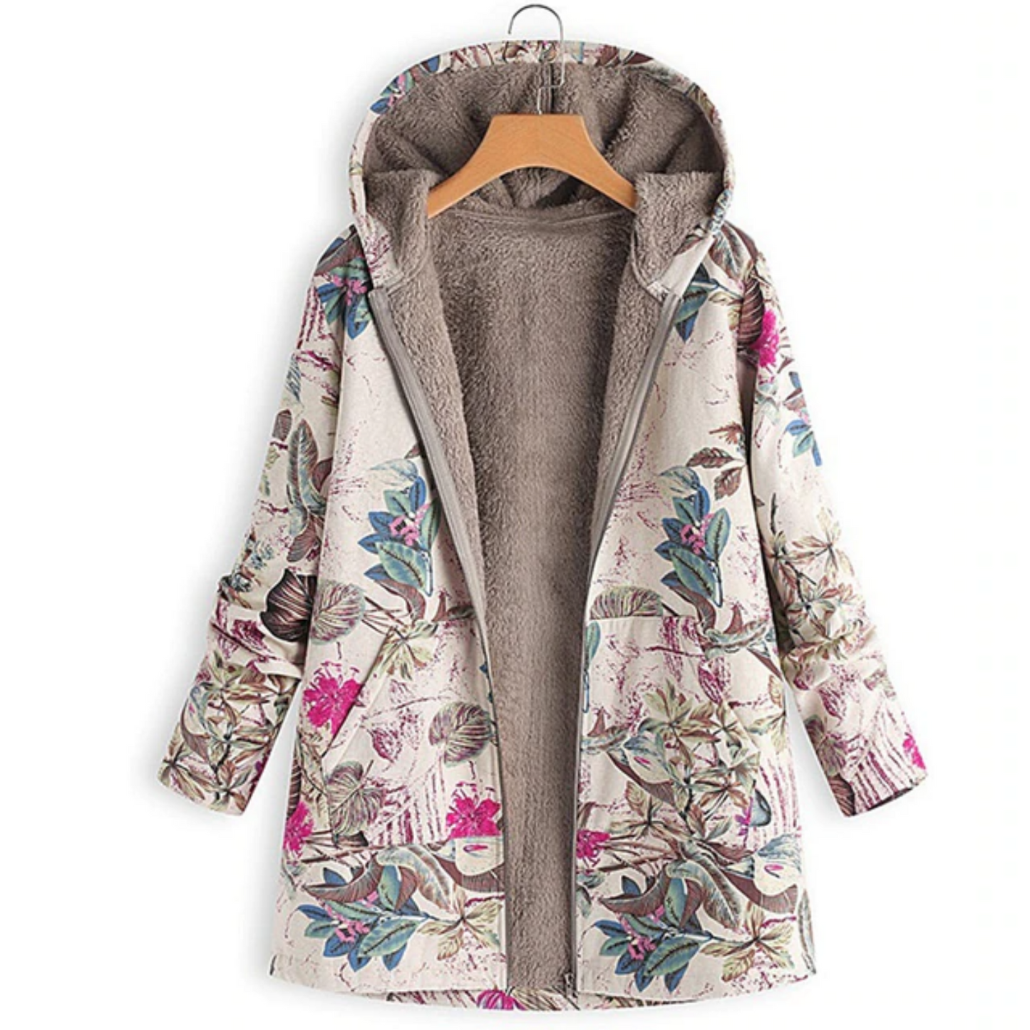 Warme Damesjas met Bloemenprint – Casual & Comfortabel voor Herfst/Winter