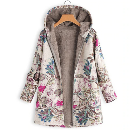 Warme Damesjas met Bloemenprint – Casual & Comfortabel voor Herfst/Winter