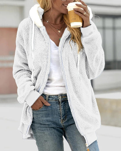Dames Fleece Hoodie met Rits - Warm en Comfortabel
