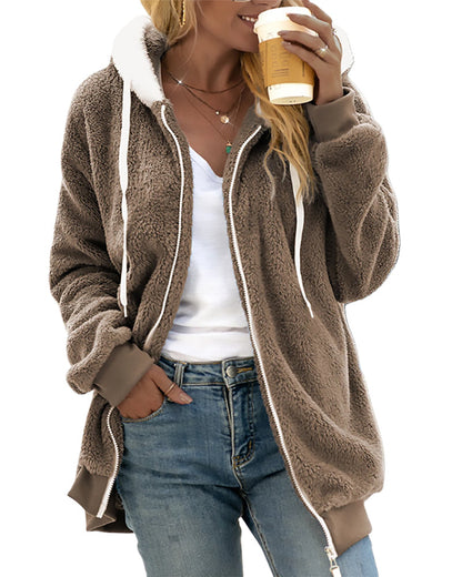 Dames Fleece Hoodie met Rits - Warm en Comfortabel