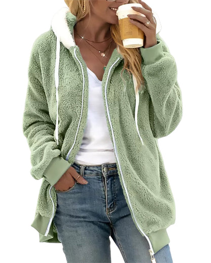 Dames Fleece Hoodie met Rits - Warm en Comfortabel