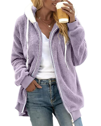 Dames Fleece Hoodie met Rits - Warm en Comfortabel
