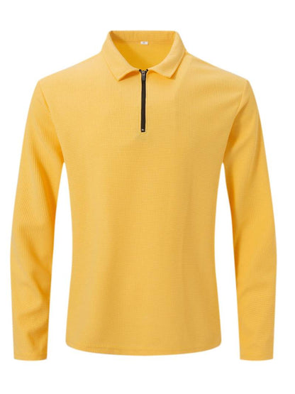 Heren Wafelshirt met Lange Mouwen en V-hals – Casual en Comfortabel