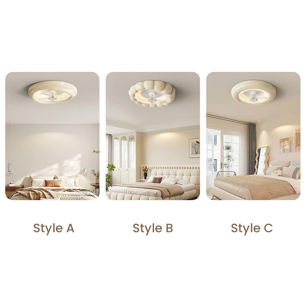 Macaron Simple Bedroom Ceiling Fan With Light