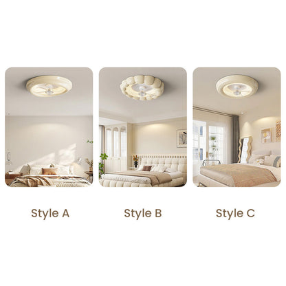 Macaron Simple Bedroom Ceiling Fan With Light