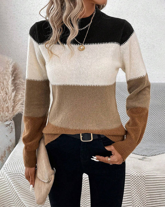 Comfortabele dames trui met colorblock design – Trendy & warm