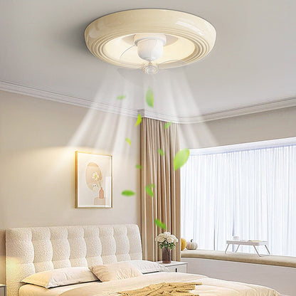 Macaron Simple Bedroom Ceiling Fan With Light