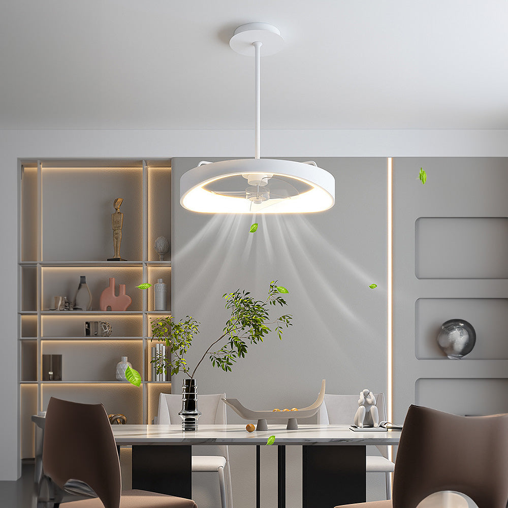 Minimalismus Eisen Weiß Deckenventilator mit Licht