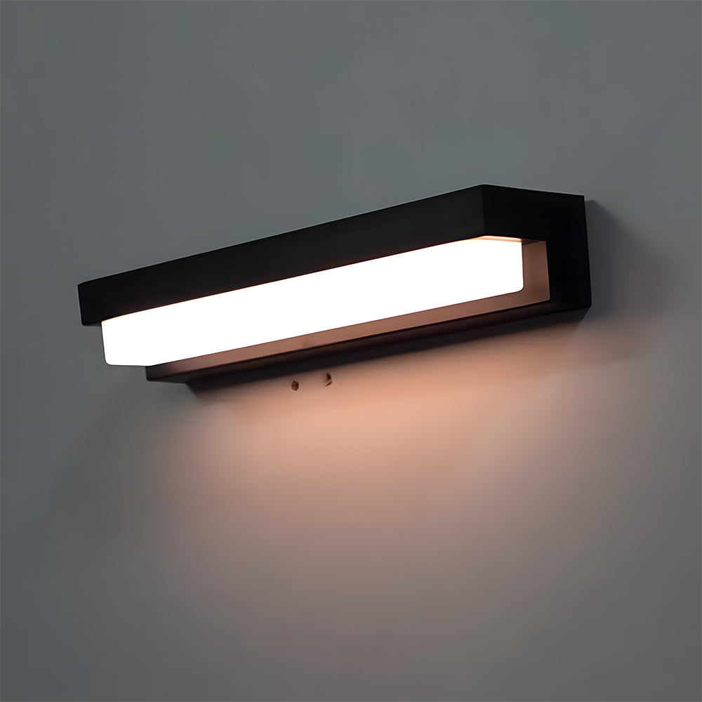 Solar Linear Black LED Outdoor Wall Light
