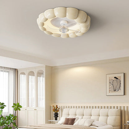 Macaron Simple Bedroom Ceiling Fan With Light