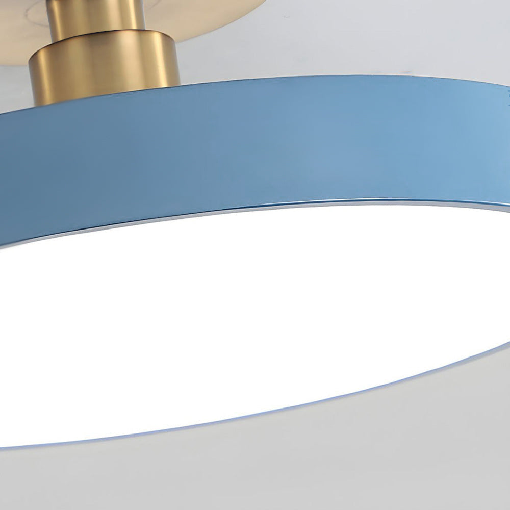 Moderne runde LED-Deckenleuchte – Schlanke halb eingebaute Lampe mit energiesparender Beleuchtung