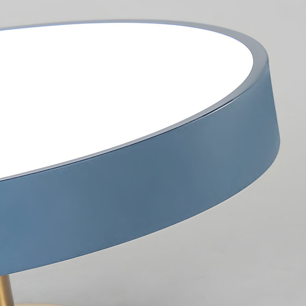 Moderne runde LED-Deckenleuchte – Schlanke halb eingebaute Lampe mit energiesparender Beleuchtung