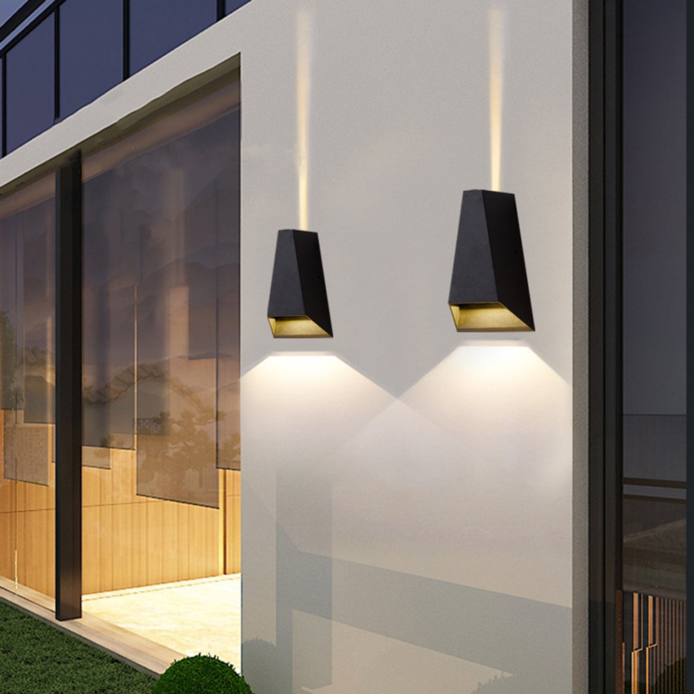 IP65 Geometric Modern Aluminum Black LED Outdoor Wall Lights
