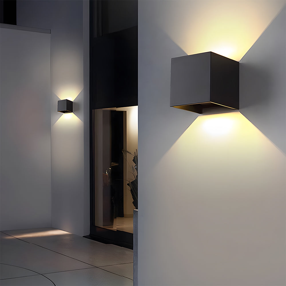 LED Rectangle Black Outdoor Wall Lamp IP65