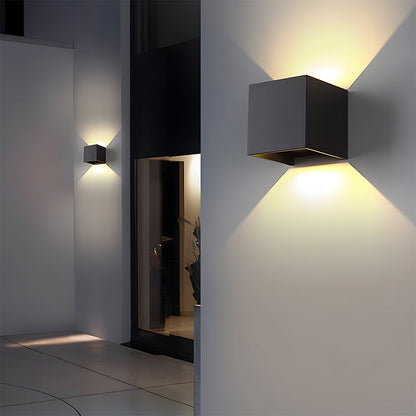LED Rectangle Black Outdoor Wall Lamp IP65