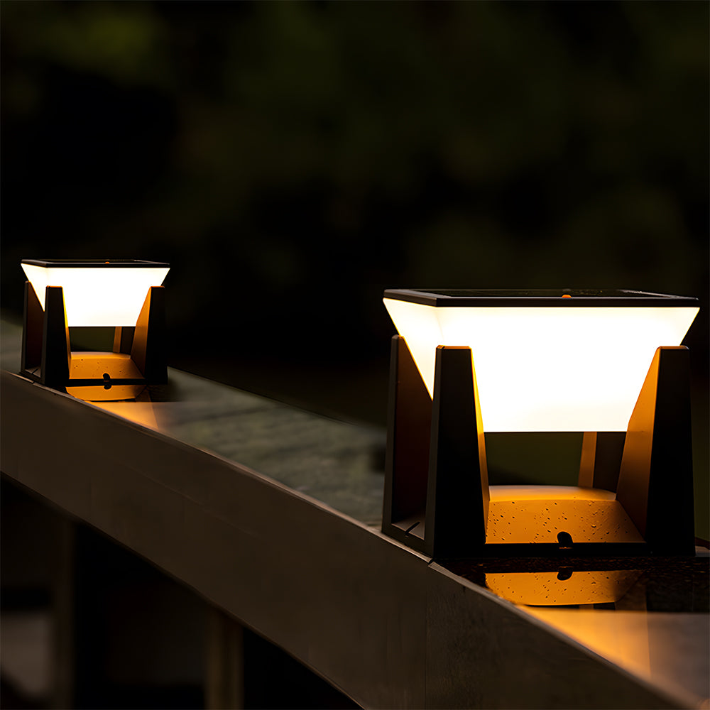 Einfache Solarenergie Schwarze Außen-LED-Wand-/Bodenleuchten