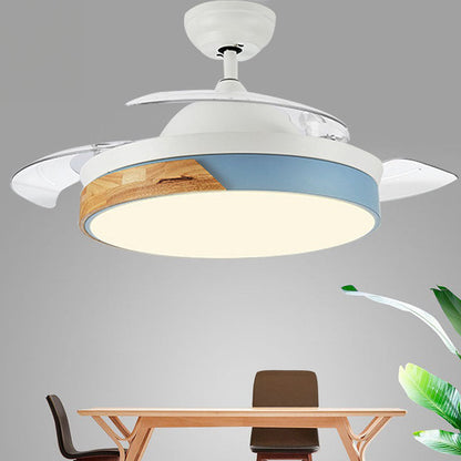 Acrylic Macaron Restaurant Simple Ceiling Fan With Light