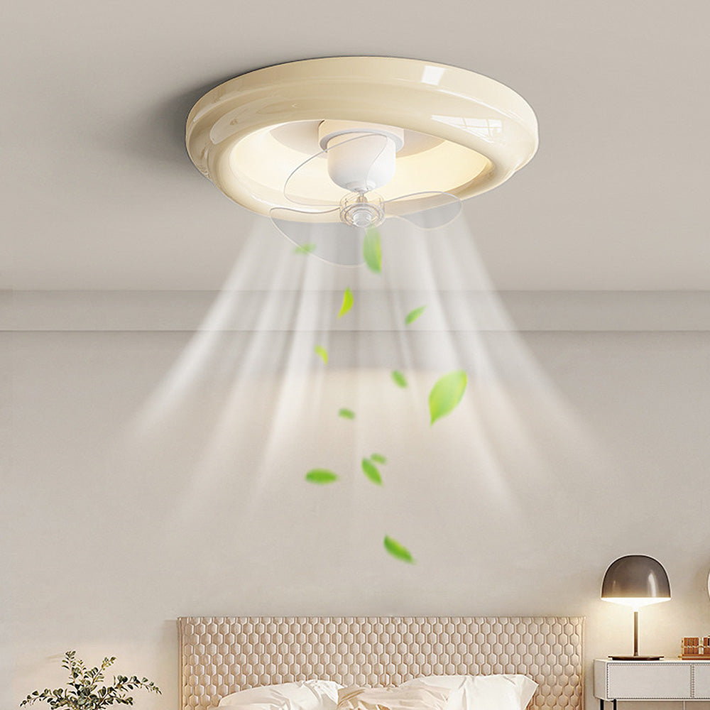 Macaron Simple Bedroom Ceiling Fan With Light