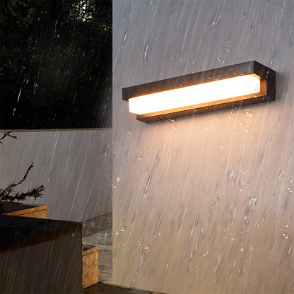 Solar Linear Black LED Outdoor Wall Light