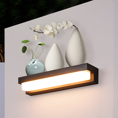 Solar Linear Black LED Outdoor Wall Light