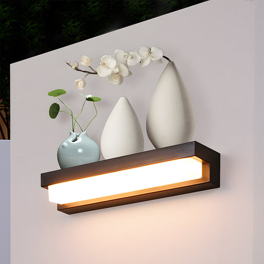 Solar Linear Black LED Outdoor Wall Light